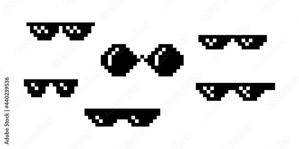 Boss glasses meme vector illustration. Thug life design.