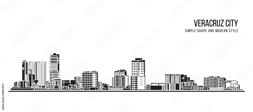 Cityscape Building Abstract Simple shape and modern style art Vector design - Veracruz city