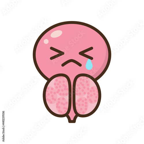 Male prostate disease vector icon flat illustration