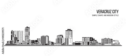 Cityscape Building Abstract Simple shape and modern style art Vector design - Veracruz city