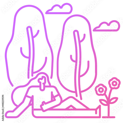Women resting in park icon