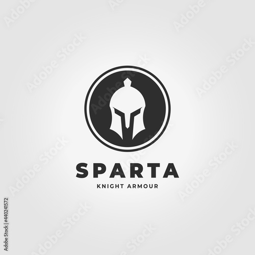Minimal Emblem of Spartan Logo Vintage Vector Illustration Design