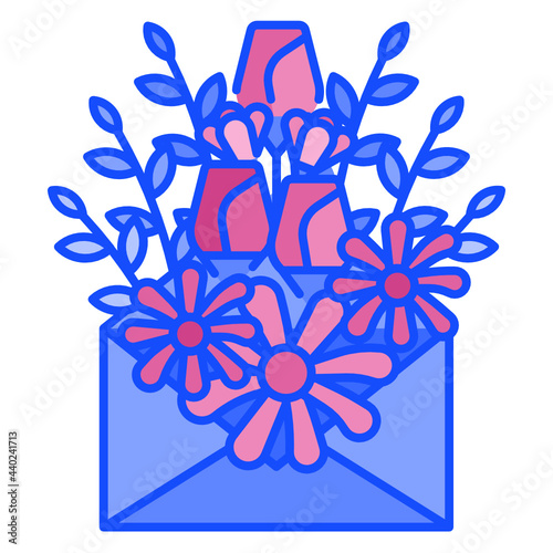 Flower delivery concept icon