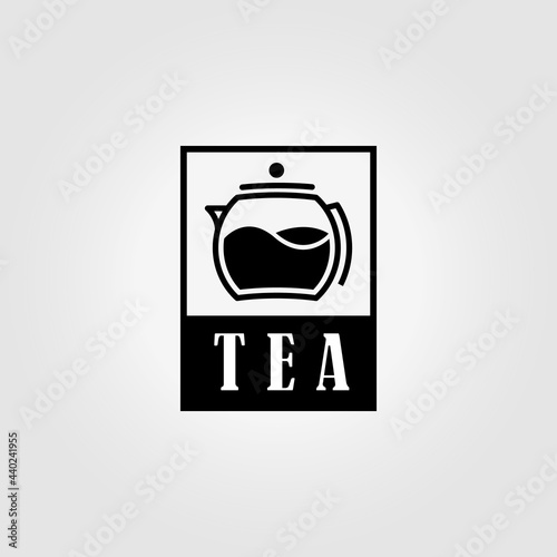 Label of Teapot Logo Vintage Illustration Vector Design