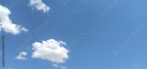 Blue and white on the sky to morning. 
