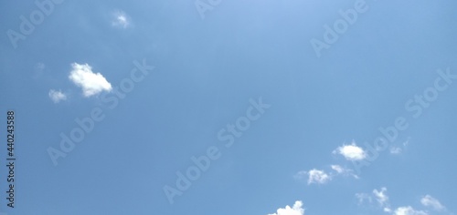Blue and white on the sky to morning. 