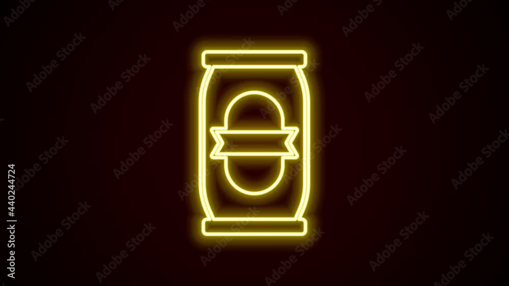 Glowing neon line Beer can icon isolated on black background. 4K Video motion graphic animation Glowing neon line Beer can icon isolated on black background. 4K Video motion graphic animation