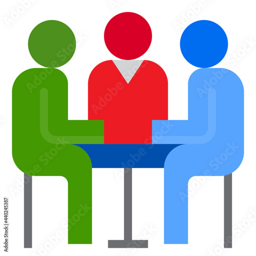 Consult flat style icon photo