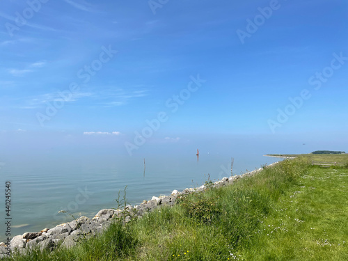 Quiet lake IJsselmeer around Laaxum