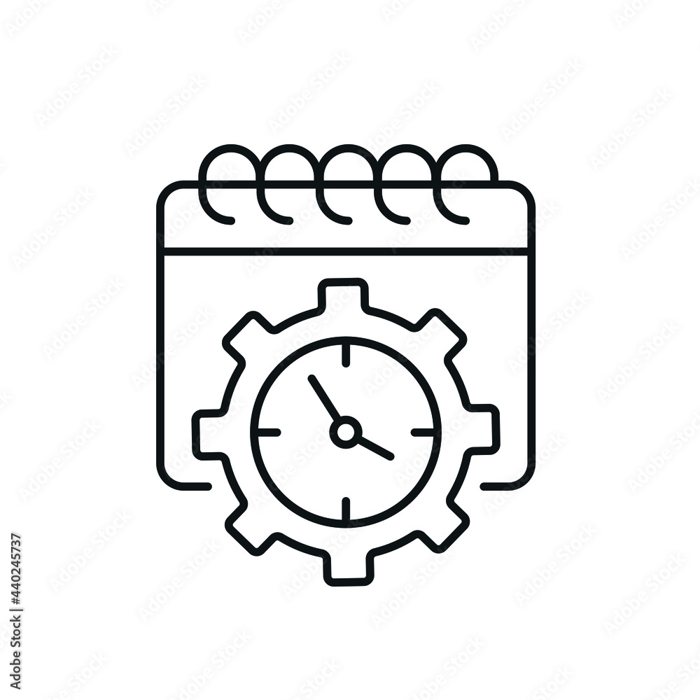 Deadline line icon. Workaholic. Thin line customizable illustration. Contour symbol. Vector isolated outline drawing. Editable stroke Deadline line icon. Workaholic. Thin line customizable illustration. Contour symbol. Vector isolated outline drawing. Editable stroke
