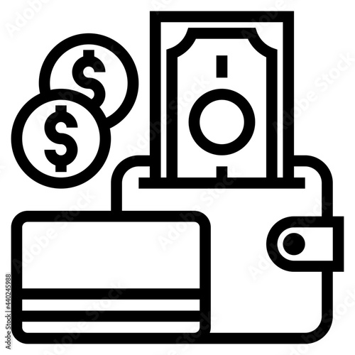 Money outline style icon photo