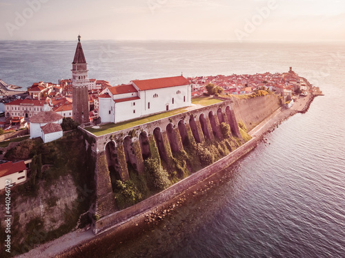 Foto Drone shot Piran, Slovenia