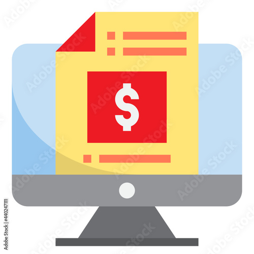 Money report flat style icon photo