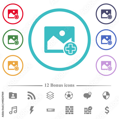 Add new image flat color icons in circle shape outlines © botond1977