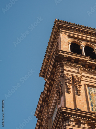 Red brick building with blue sky