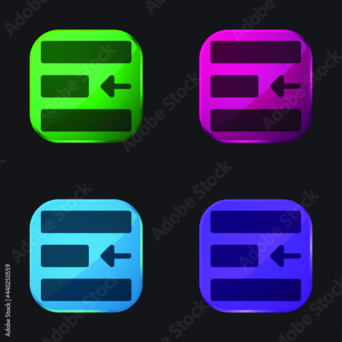 Align four color glass button icon
