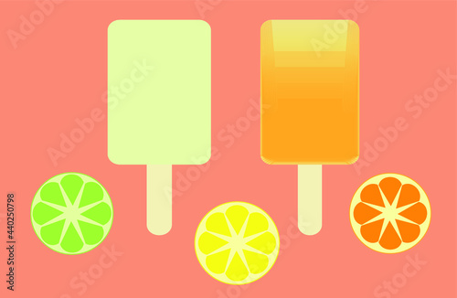 Ice cream set in citrus flavors.