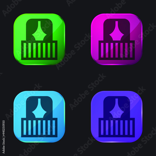 Balcony four color glass button icon