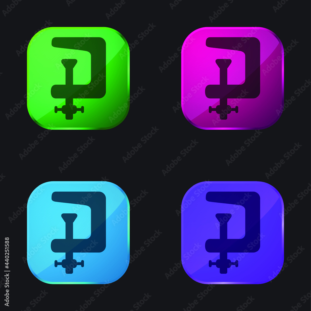 Adjusment System four color glass button icon Adjusment System four color glass button icon