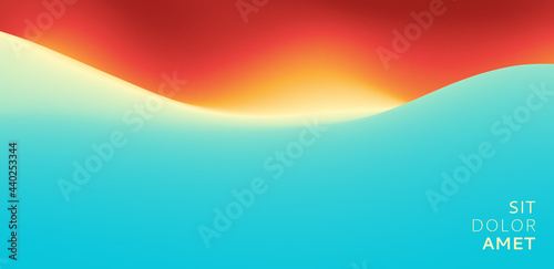 Seascape with sunset. Water wave surface. Nature background. Vector illustration.