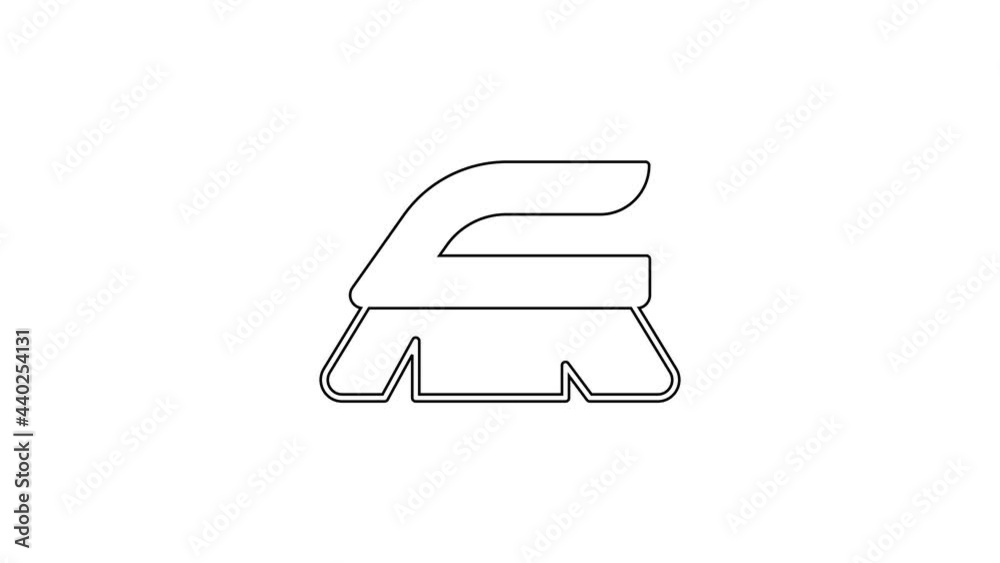Black line Brush for cleaning icon isolated on white background. Cleaning service concept. 4K Video motion graphic animation Black line Brush for cleaning icon isolated on white background. Cleaning service concept. 4K Video motion graphic animation