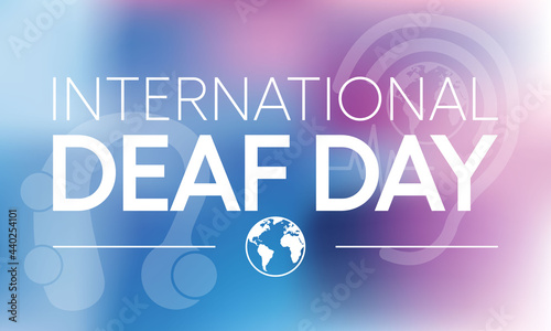 World Deaf day is observed every year during September, The day focuses on people who are deaf or hard of hearing and people with speech disorders. Vector illustration.