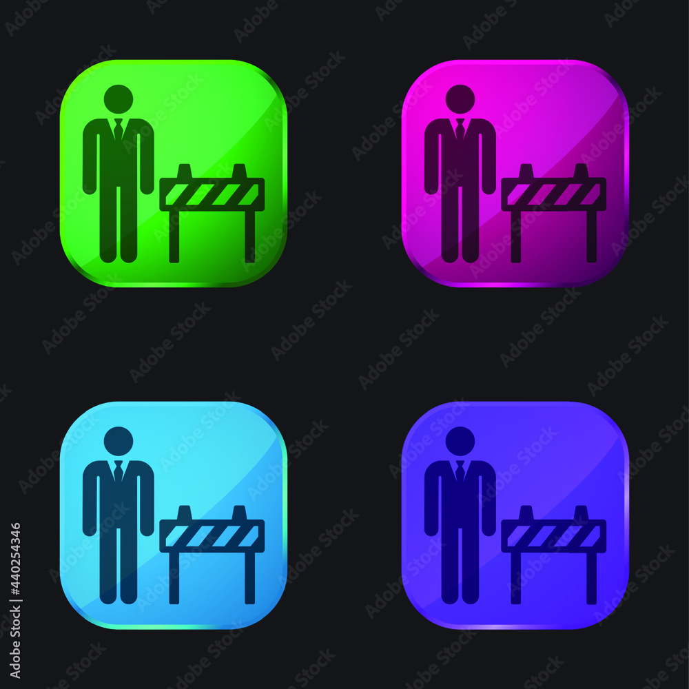Boss four color glass button icon