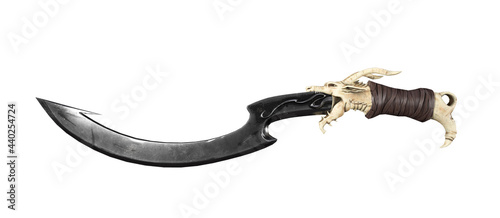 3D rendering of a dragon sword isolated on background