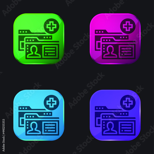 Account four color glass button icon