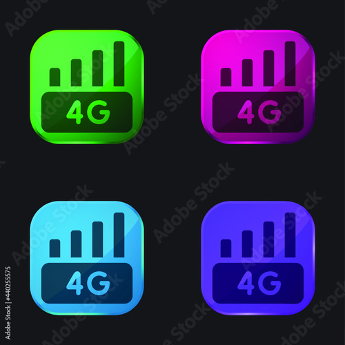 4g four color glass button icon