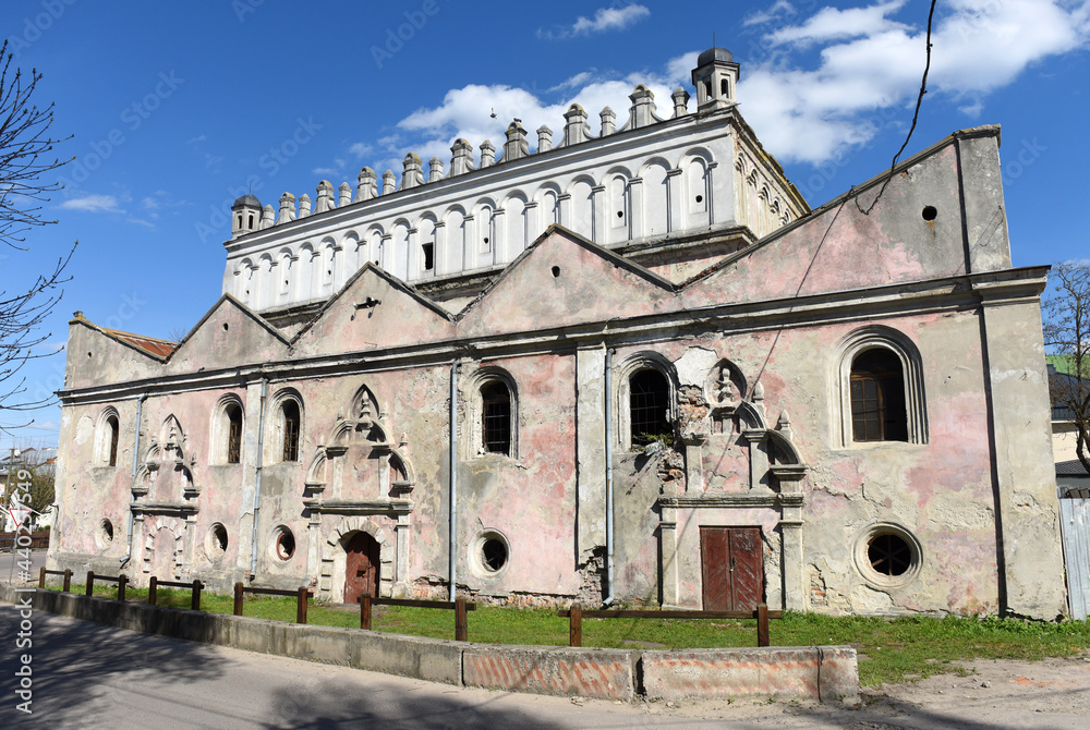Zhovkva Synagogue in the town Zhovkva in Lviv region, Ukraine