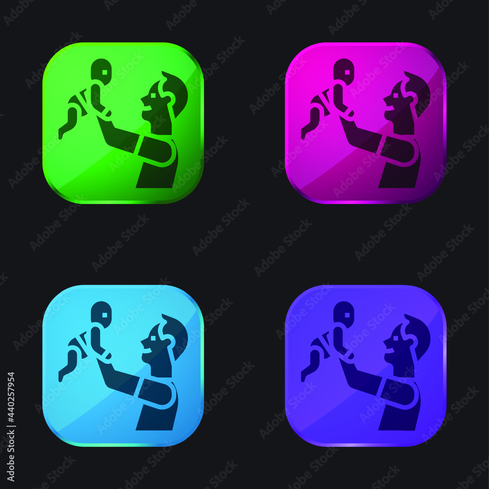 Baby four color glass button icon Baby four color glass button icon