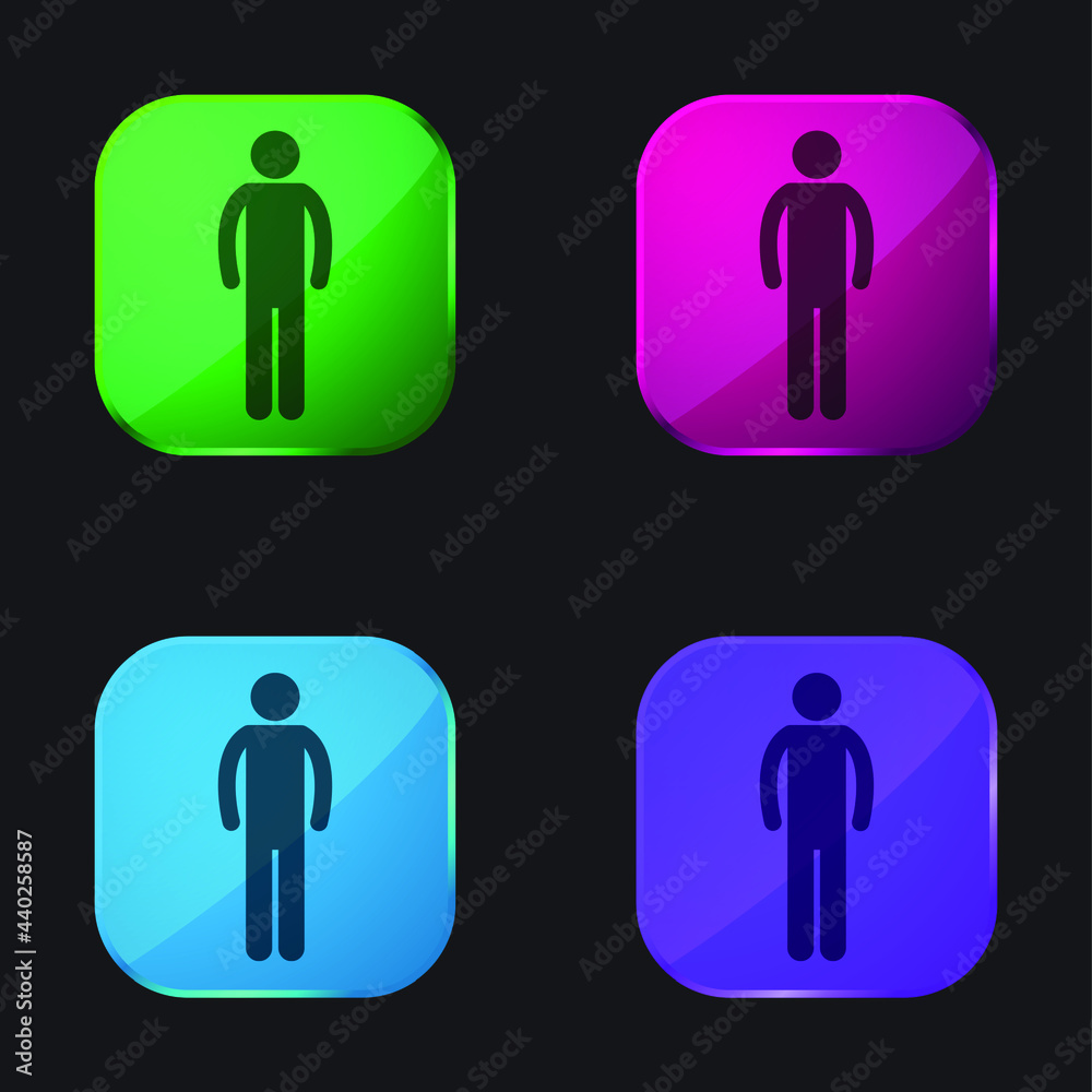 Basic Silhouette four color glass button icon Basic Silhouette four color glass button icon