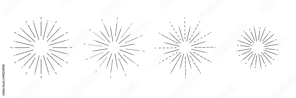 Obraz premium set. Sunburst icon vector