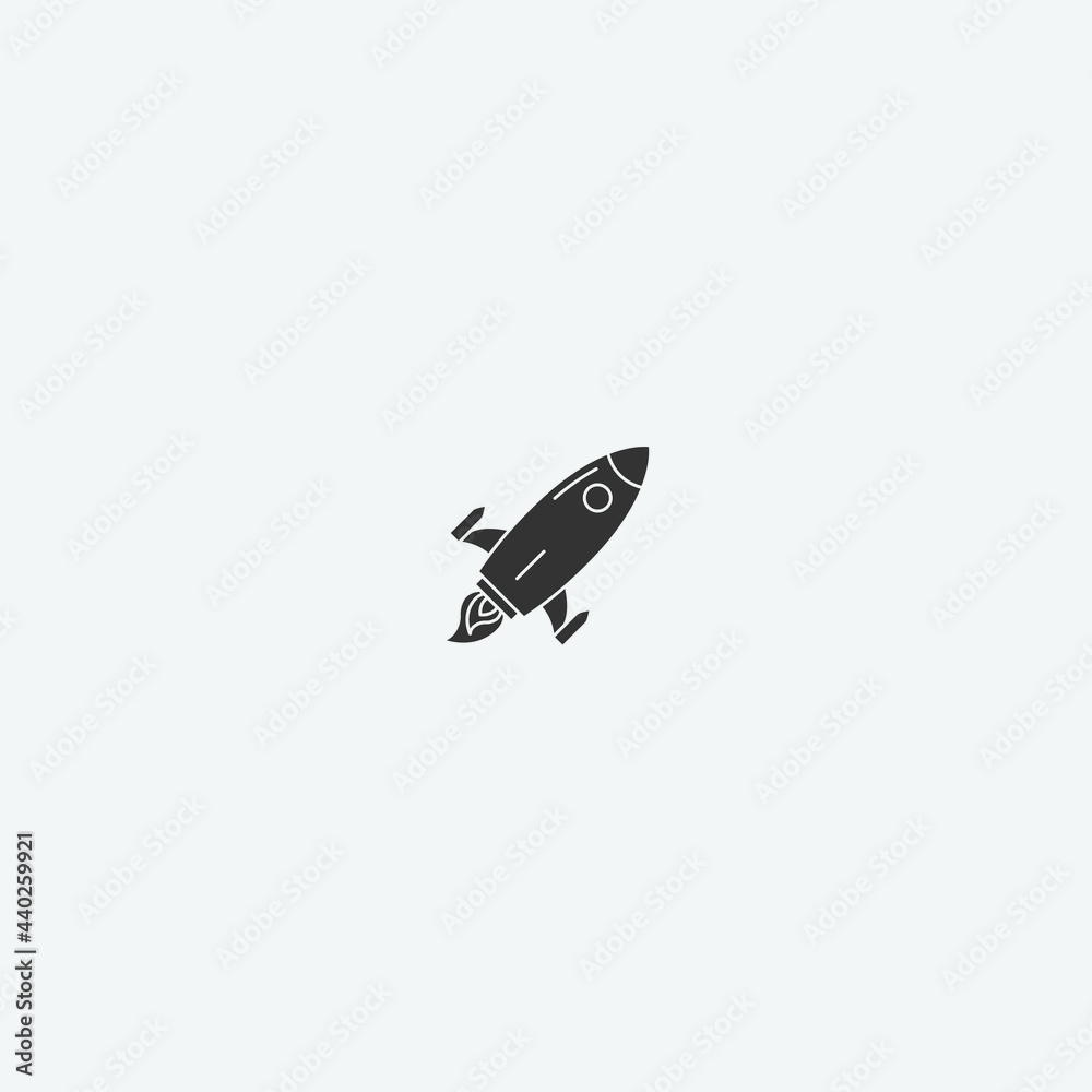 Obraz premium Rocket vector icon illustration sign