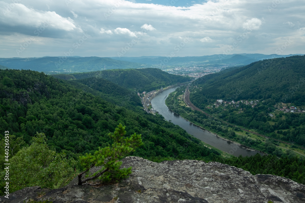 Fototapeta premium View of the Elbe Canyon in Bohemian Switzerland.