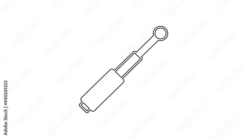 Black line Telescopic baton icon isolated on white background. 4K Video motion graphic animation Black line Telescopic baton icon isolated on white background. 4K Video motion graphic animation