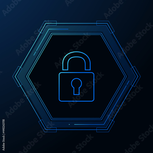 Cyber security technology concept , Shield With Keyhole icon , personal data , vector illustration	
