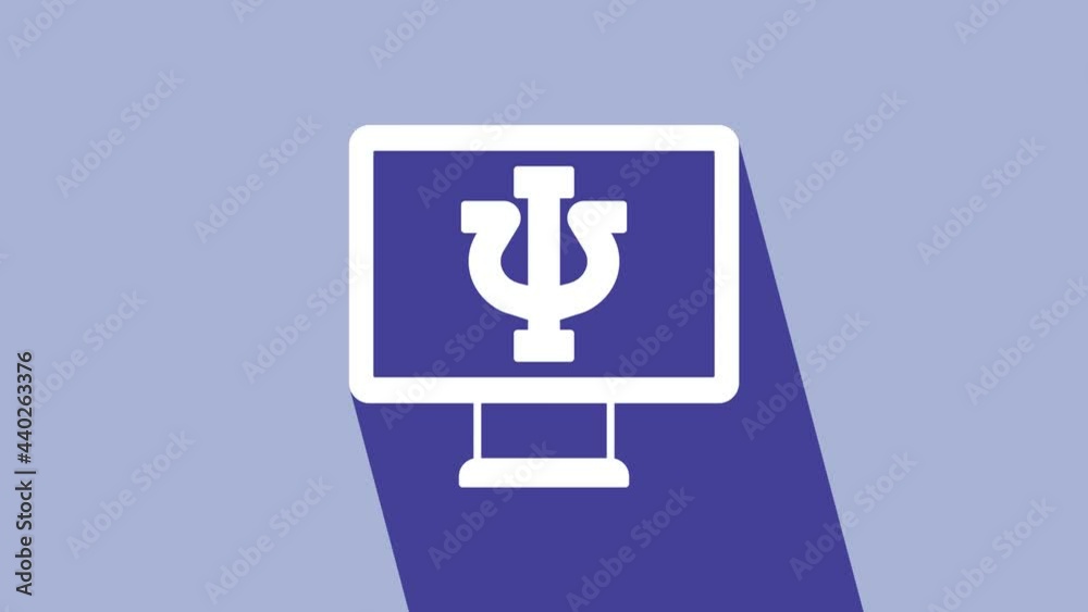 White Online psychological counseling distance icon isolated on purple background. Psychotherapy, psychological help, psychiatrist online consulting. 4K Video motion graphic animation White Online psychological counseling distance icon isolated on purple background. Psychotherapy, psychological help, psychiatrist online consulting. 4K Video motion graphic animation
