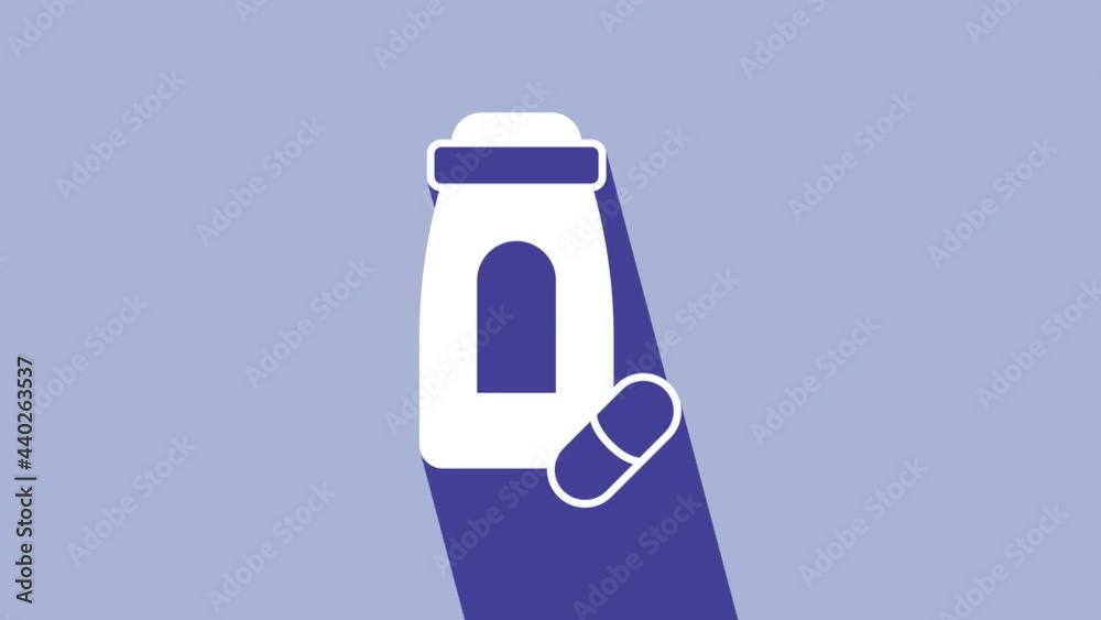 White Sedative pills icon isolated on purple background. 4K Video motion graphic animation White Sedative pills icon isolated on purple background. 4K Video motion graphic animation