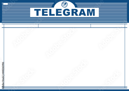 Blank modern telegram form. Flat vector.