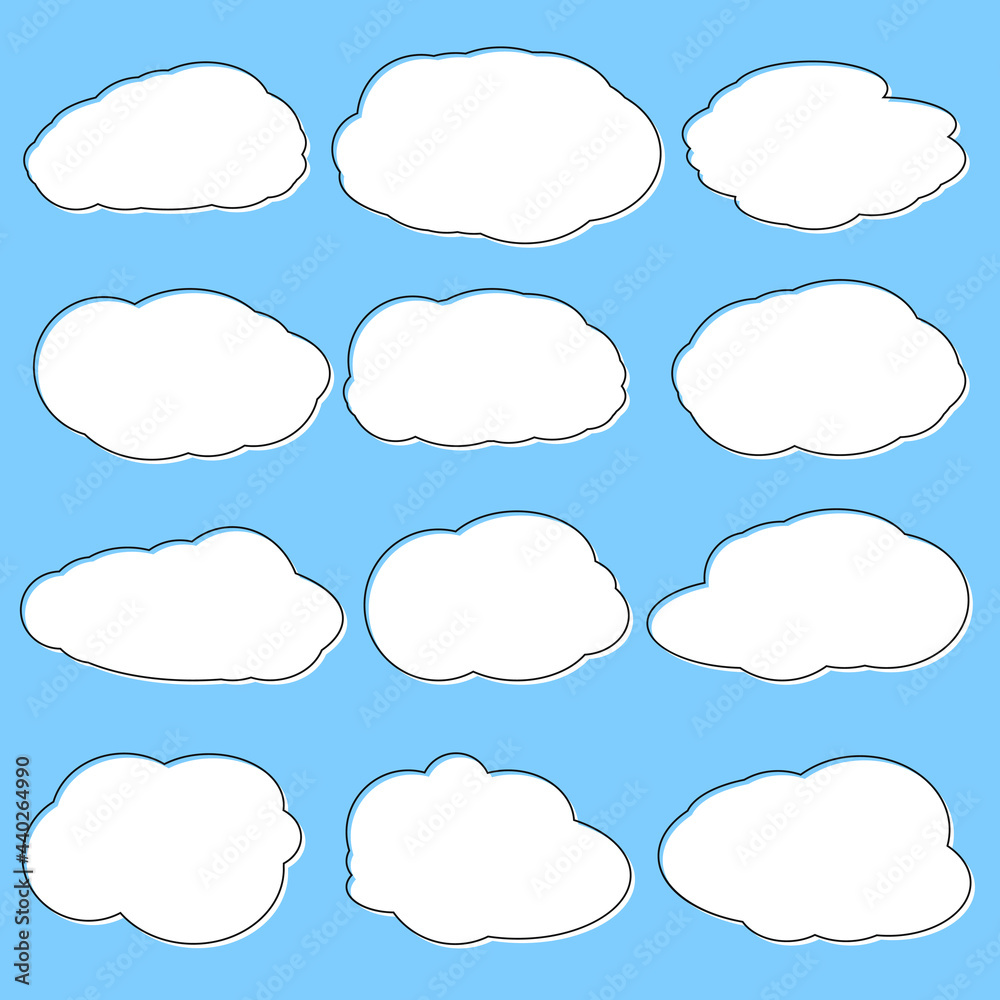 Set icons, cloud signs, great design for any purposes. Information line icon. Isolated symbols collection, vector illustration. Set icons, cloud signs, great design for any purposes. Information line icon. Isolated symbols collection, vector illustration.