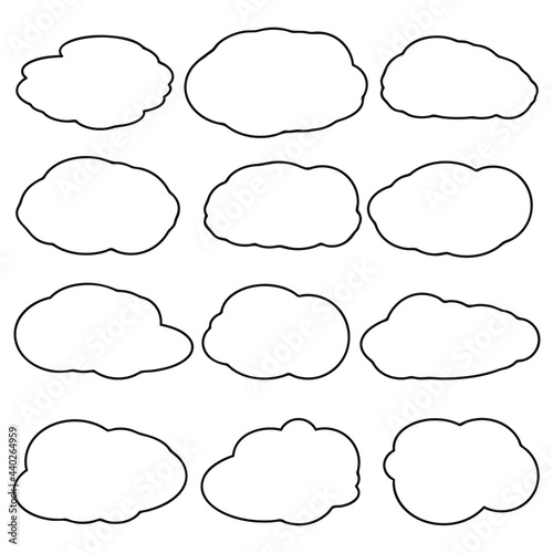 Set icons, cloud signs, great design for any purposes. Information line icon. Isolated symbols collection, vector illustration.