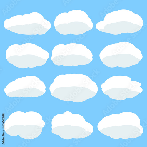 Set icons, cloud signs, great design for any purposes. Information line icon. Isolated symbols collection, vector illustration.