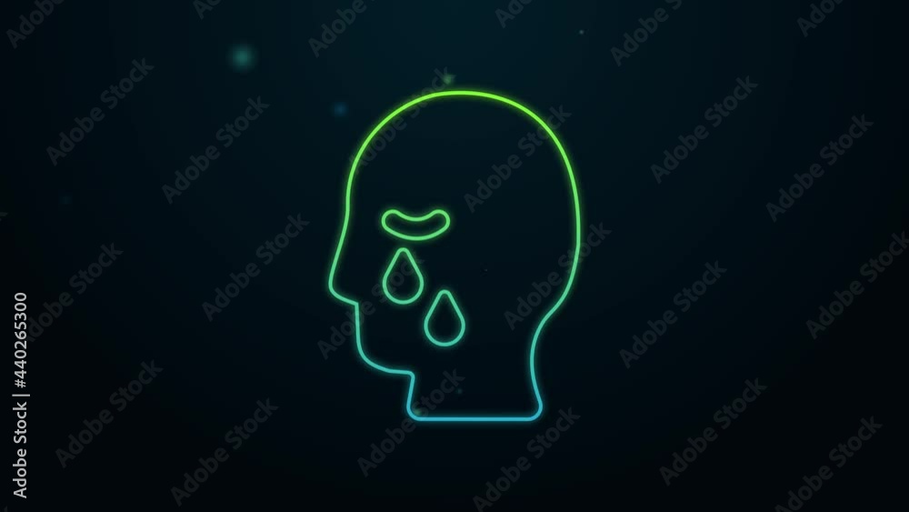 Glowing neon line Man graves funeral sorrow icon isolated on black background. The emotion of grief, sadness, sorrow, death. 4K Video motion graphic animation Glowing neon line Man graves funeral sorrow icon isolated on black background. The emotion of grief, sadness, sorrow, death. 4K Video motion graphic animation