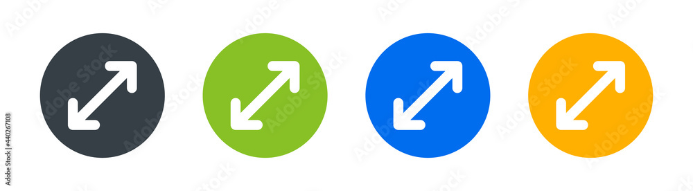 Horizontal resize in diagonal icon sign. Vector illustration Horizontal resize in diagonal icon sign. Vector illustration