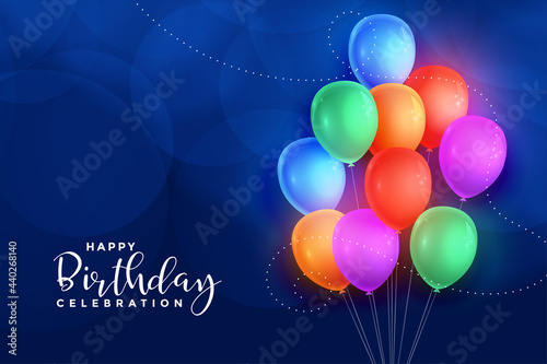 colorful balloons happy birthday background
