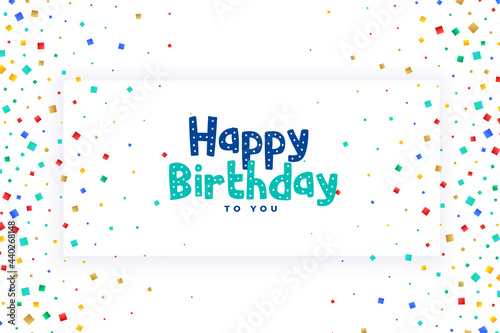 happy birthday celebration confetti card design