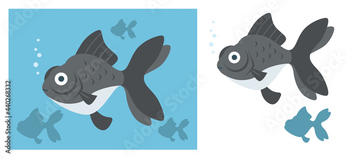 金魚（出目金）のイラスト素材