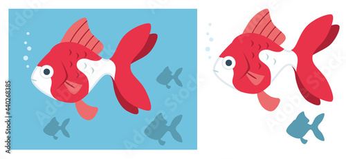 金魚（琉金）のイラスト素材